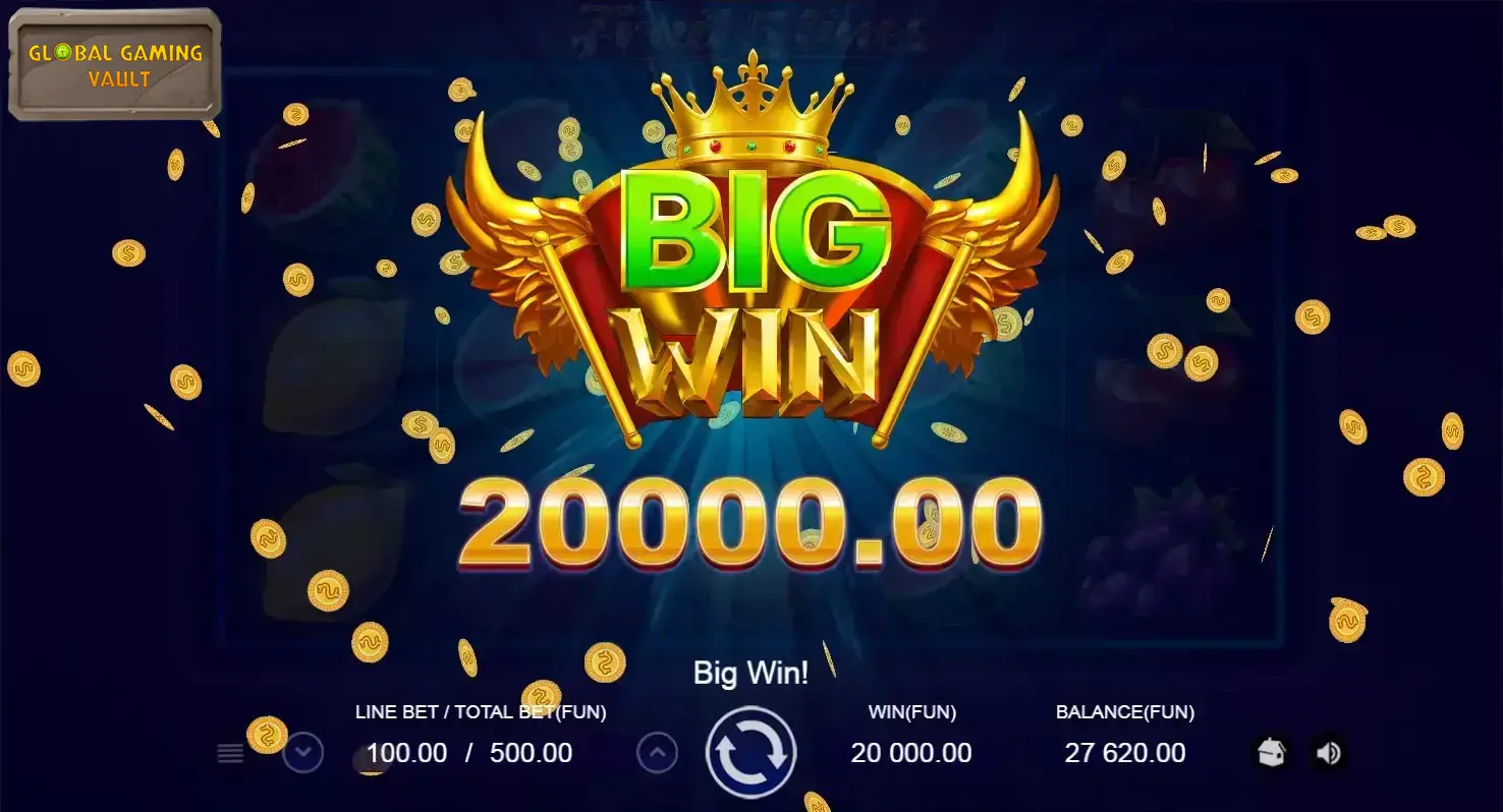 Big win screen Fruit 5 Lines slot