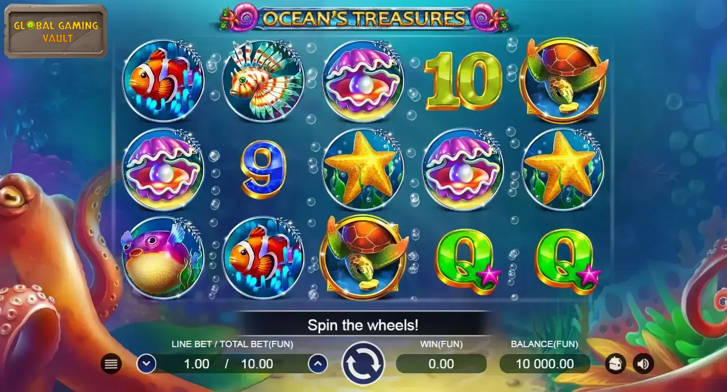 Reel screen Oceans Treasures slot